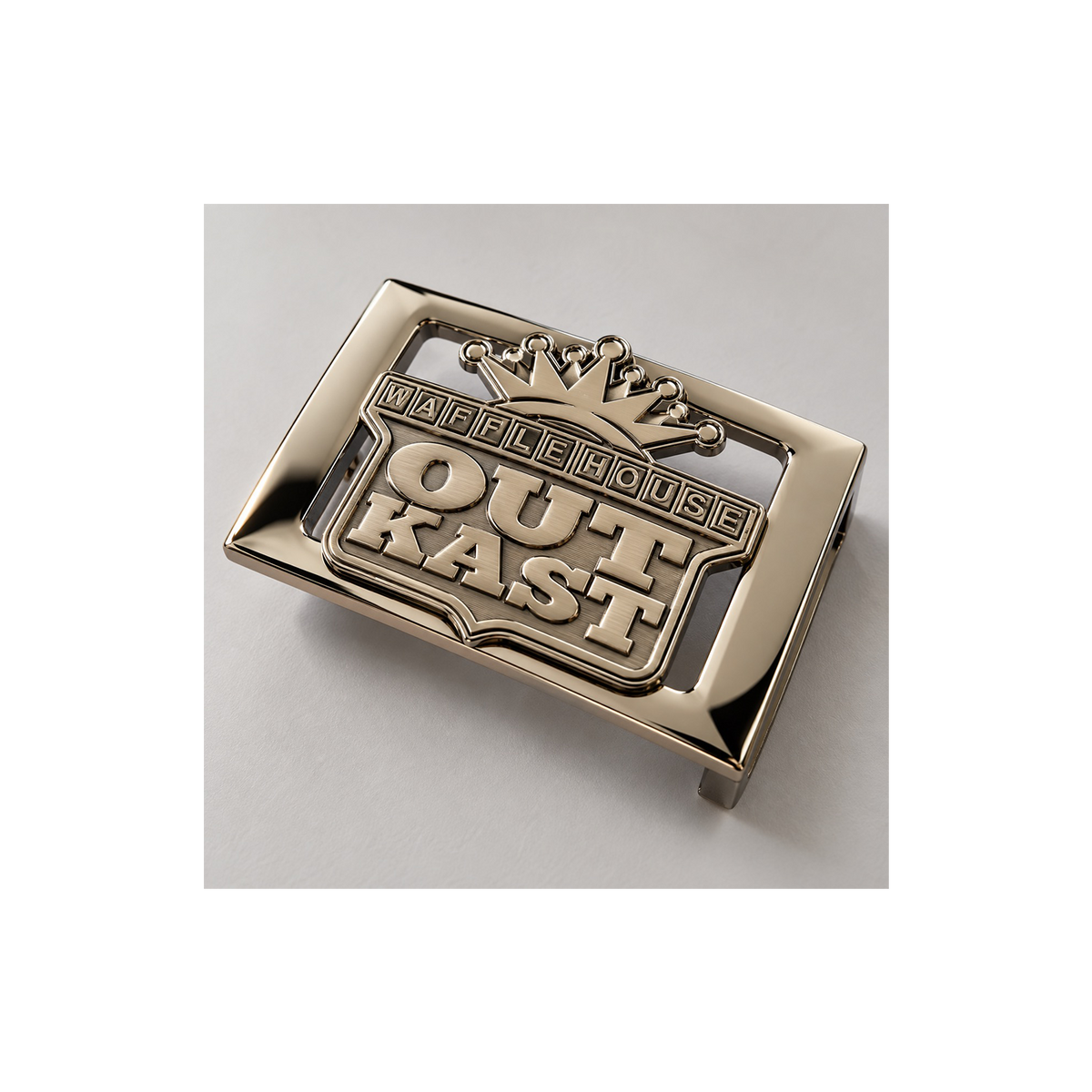 Duo Buckle Stacked Logo Belt