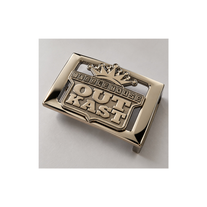 Duo Buckle Stacked Logo Belt