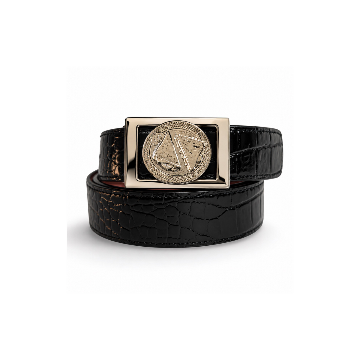 Duo Buckle Stacked Logo Belt